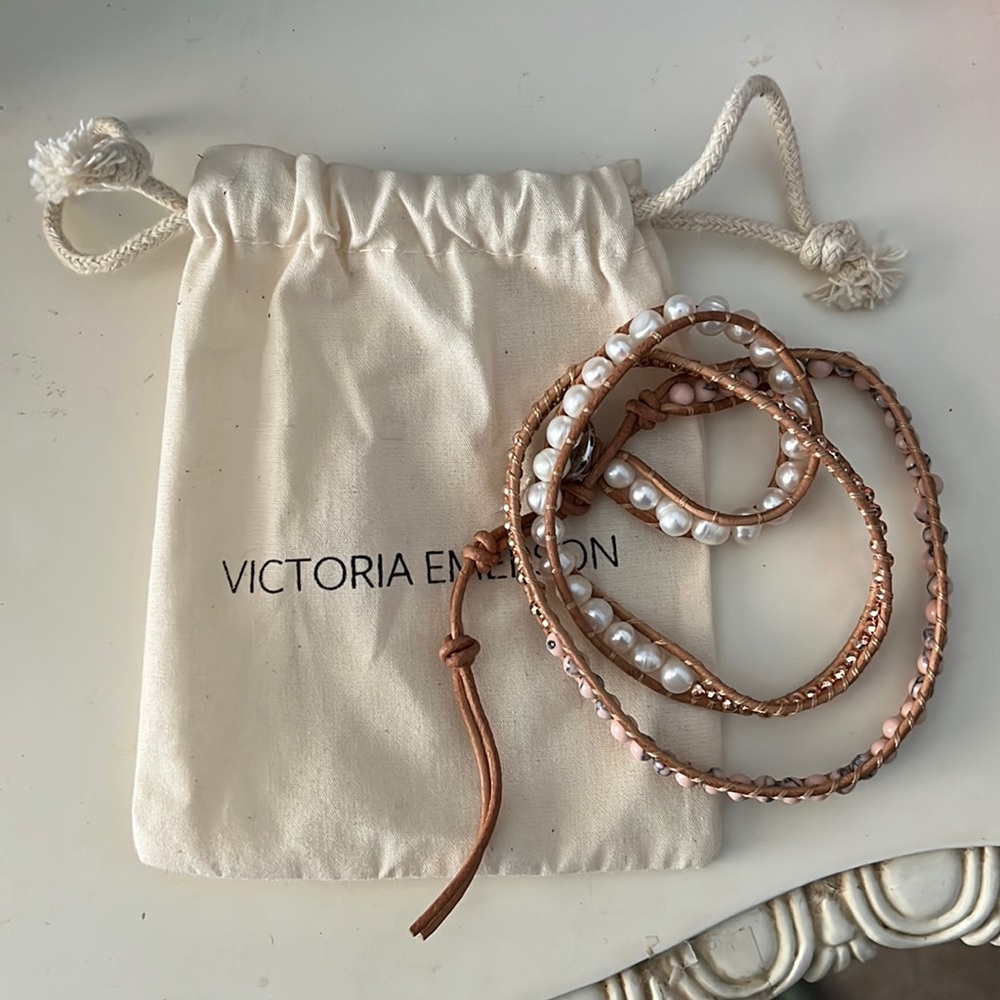 Victoria Emerson Leather Wrap Beaded Bracelet